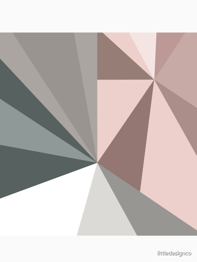 Pink and Green Abstract Geometric Triangles by littledesignco