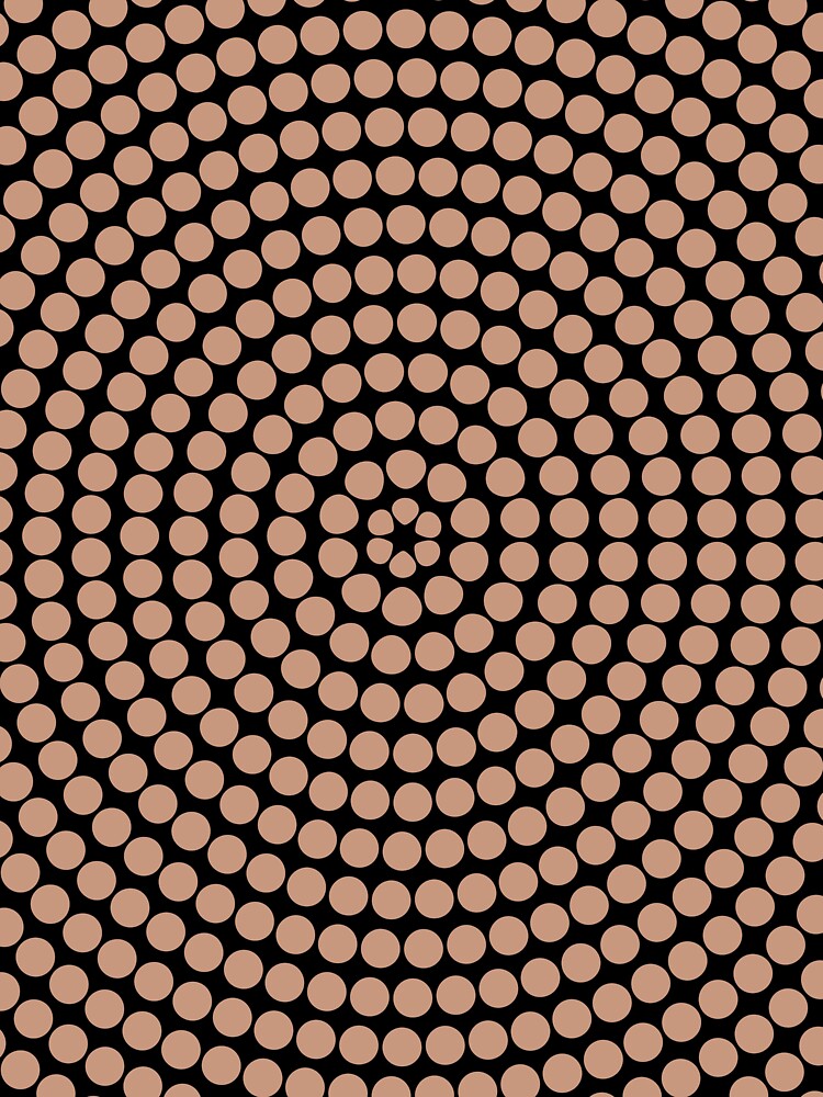 Black and Tan Retro Circle Polka Dot Pattern Pairs DE 2022 Popular Color Chinook Salmon DET456 by ColorOfTheYears