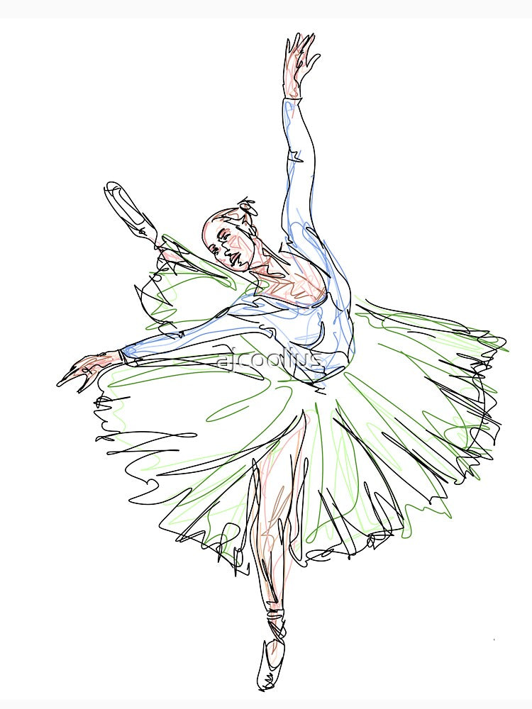 Ballerina 2 in color  -line art by ajcoolius