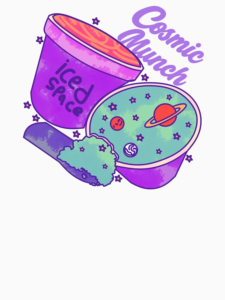 Cosmic Munch Ice Cream Galaxy Vibes by HumorInHues Unisex , , , Long Sleeve Tee