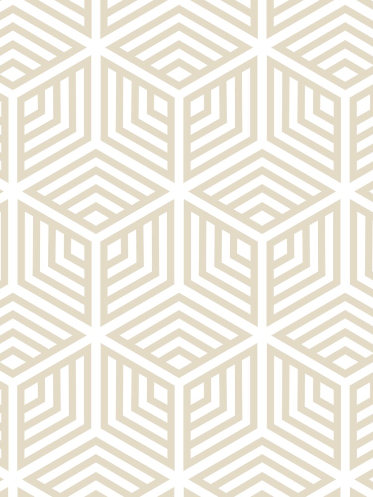 Beige and White Striped Cube Geometric Pattern Pairs Dutch Boy 2022 Popular Color Antique White 011W - Colour Trends - Trending Hues by ColorOfTheYears