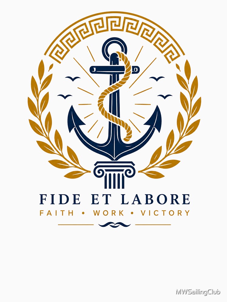 Fide Et Labore Anchor Premium Emblem by MWSailingClub Unisex , , , Long Sleeve Tee