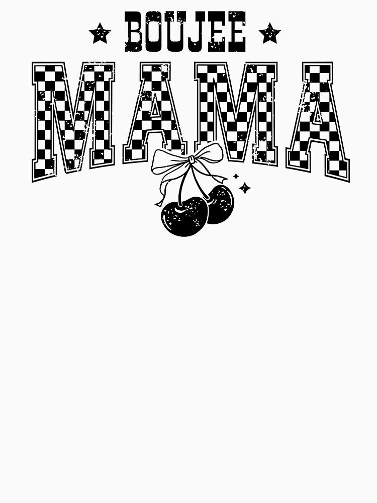 Boujee Mama Retro Checkerboard by krystalRomanart Unisex , , , Long Sleeve Tee