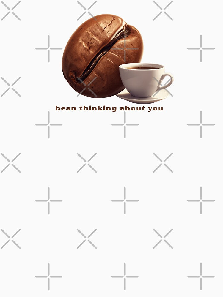 Bean Thinking About You - Cute Pun | TeeHee Puns Funny Design by TeeHee Puns Unisex , , , Long Sleeve Tee