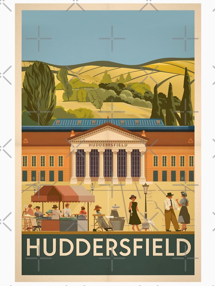 Huddersfield Vintage Travel Poster by TravelerRat Unisex , , , Long Sleeve Tee