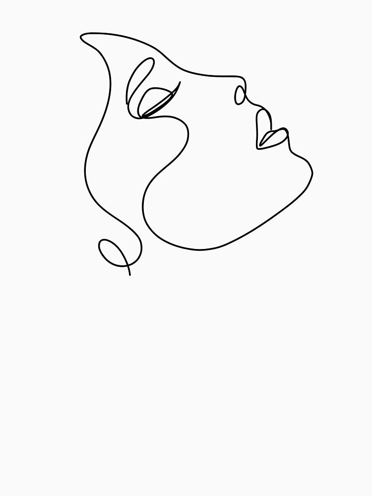 Serene Woman One Line Face Art - Minimalist Aesthetic Portrait by LoraDesign98