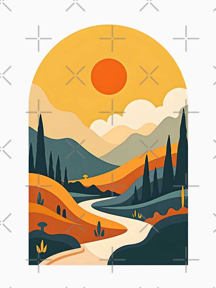 Minimalist Modern Art Landscape in Earthy Colors by Trending Designs