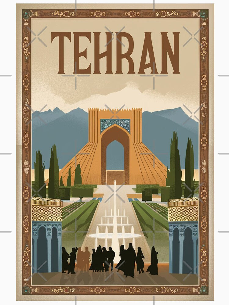 Tehran Vintage Travel Poster by TravelerRat Unisex , , , Long Sleeve Tee