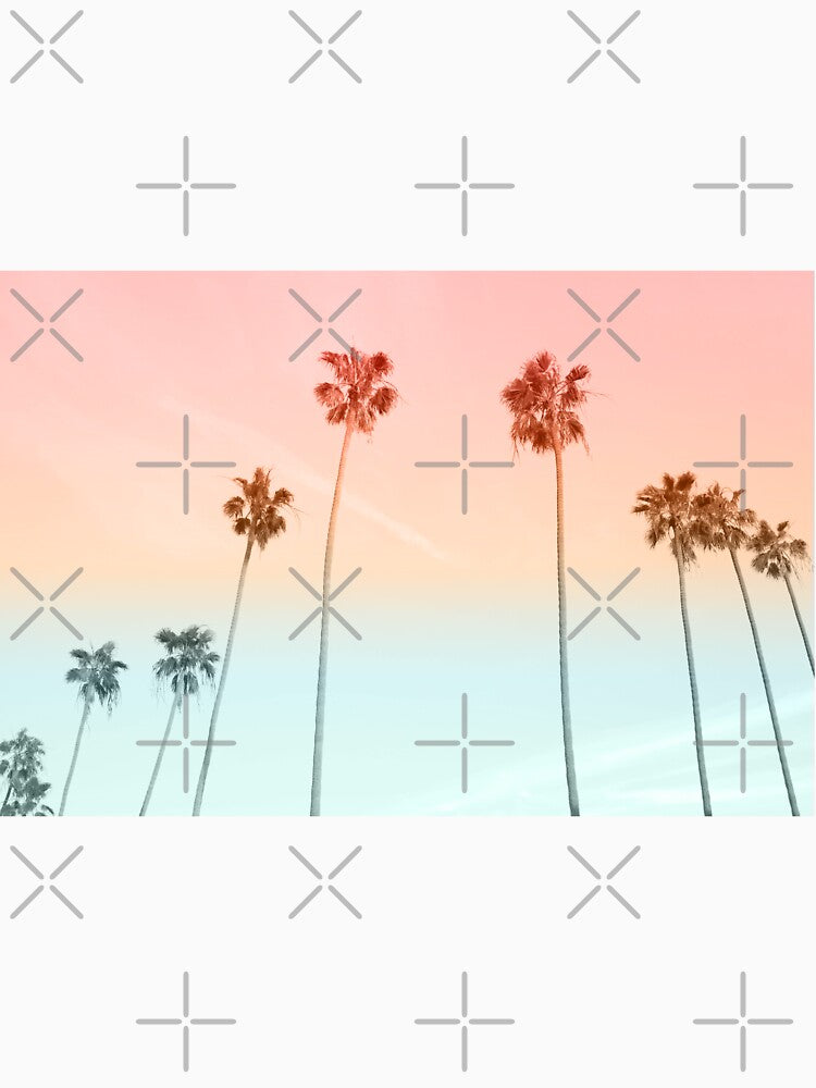 Cotton Candy Sky Palm Trees by PixDezines Unisex , , , Long Sleeve Tee