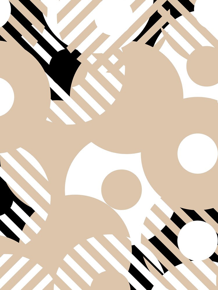 Brown Black White Retro Circle Stripe Pattern Pairs DE 2022 Trending Color Cliff's View DEC720 by ColorOfTheYears