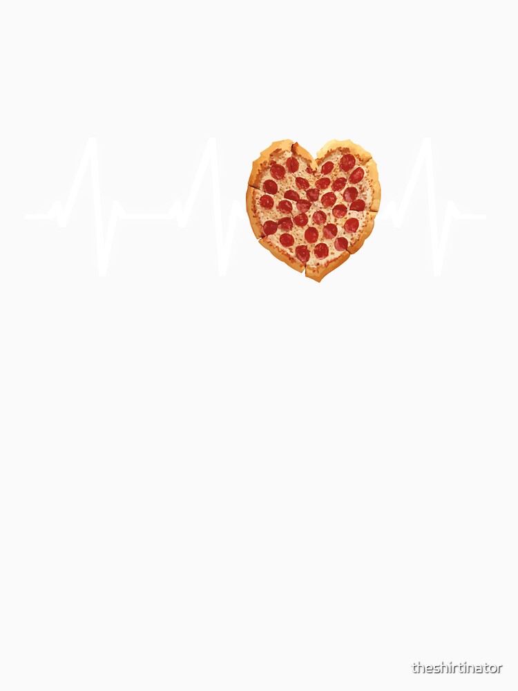 Pizza Heartbeat Pizza Pulse Funny Pizza Quote by theshirtinator Unisex , , , Long Sleeve Tee