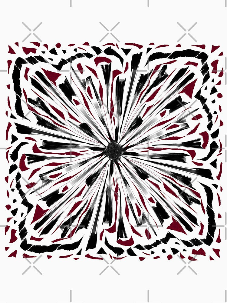 Abstract simple black and red pattern - white background by AlinaSCorner Unisex , , , Long Sleeve Tee