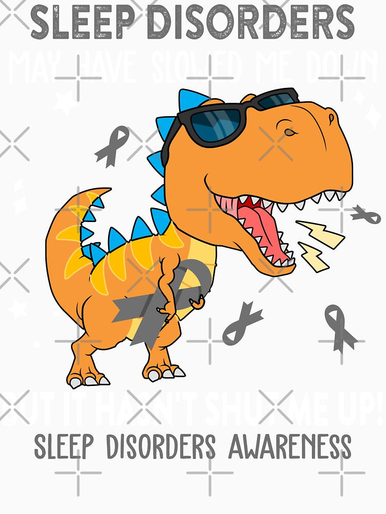 Sleep Disorders Awareness Dinosaur Lover Sleep Disorders Warrior Gift by Sabfit Unisex , , , Long Sleeve Tee