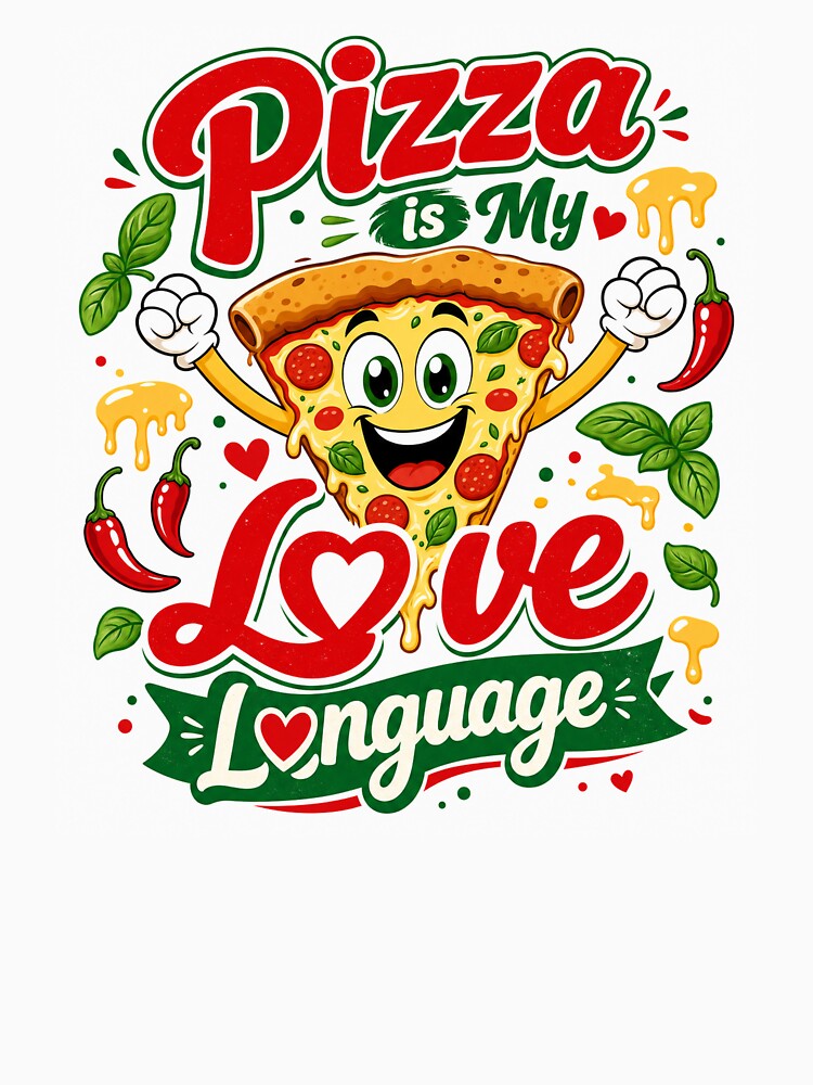 Pizza is My Love Language — Funny Pizza Lover by WornWildCo Unisex , , , Long Sleeve Tee