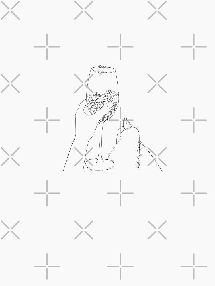 Wine Line Art by wallflowerbee