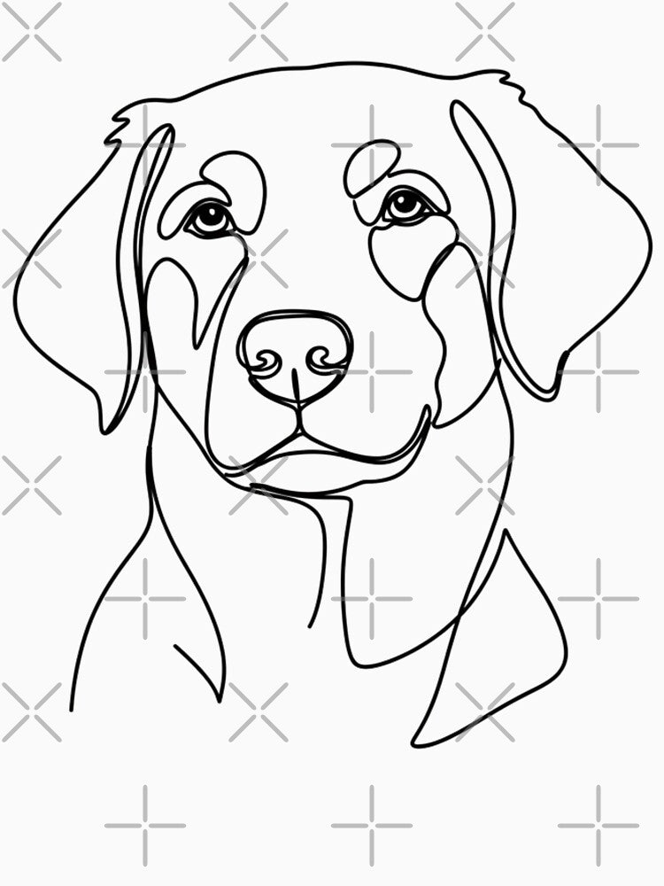 Cute One Line Dog Drawing Minimalist Aesthetic Art by Design_Your_Day