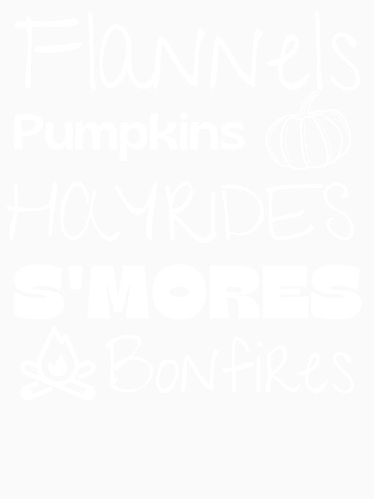 Flannels Pumpkins Hay Rides S'mores and Bonfires by RunThatApparel Unisex , , , Long Sleeve Tee