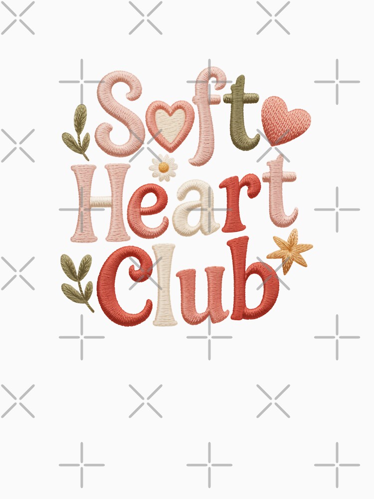 Adorable embroidered typography design from the Soft Heart Club by FusiTink