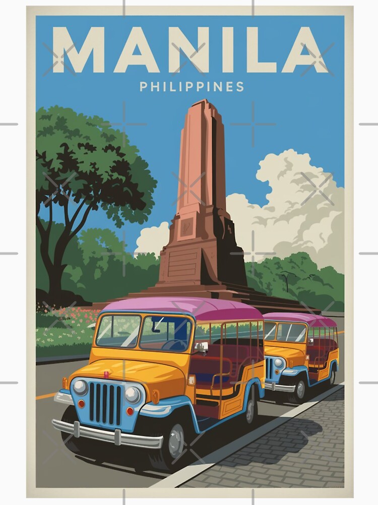Manila Vintage Travel Poster by TravelerRat Unisex , , , Long Sleeve Tee