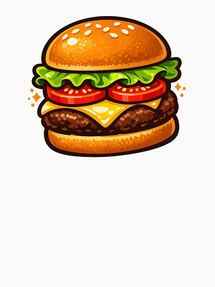 Cute Hamburger Stacked Burger Food by Byte-shirt Unisex , , , Long Sleeve Tee