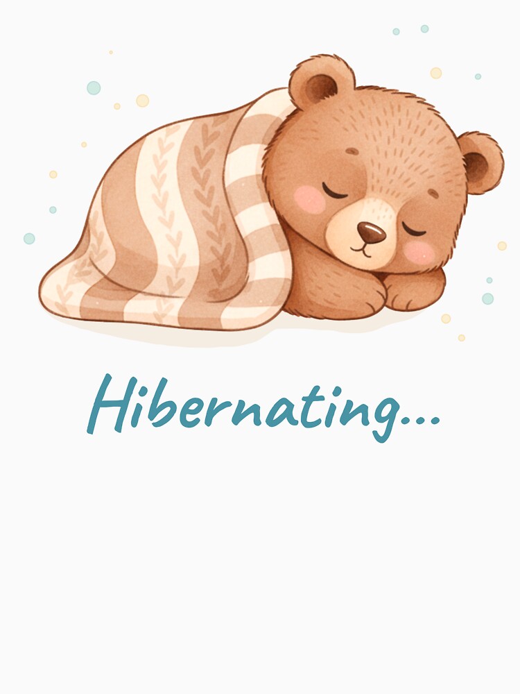 Sleeping Bear Hibernating Soft Days Series by HumTumMe Unisex , , , Long Sleeve Tee