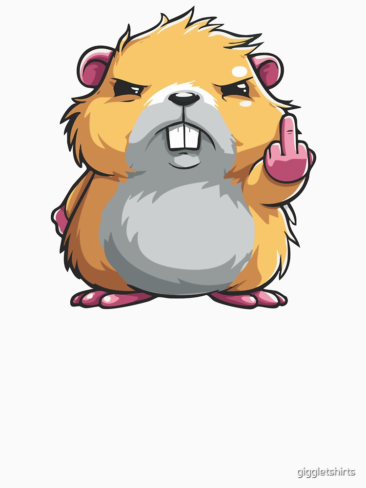 Hamster middle finger by giggletshirts Unisex , , , Long Sleeve Tee