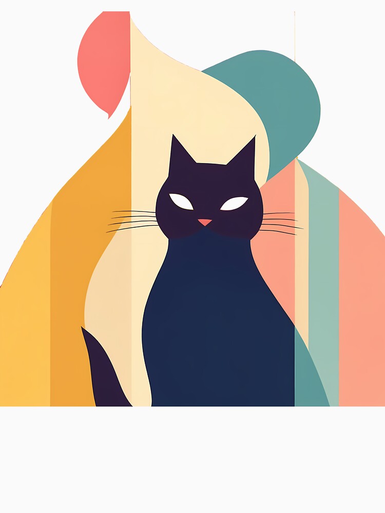 Cat as Minimal Pastel Art by OzzFrequency