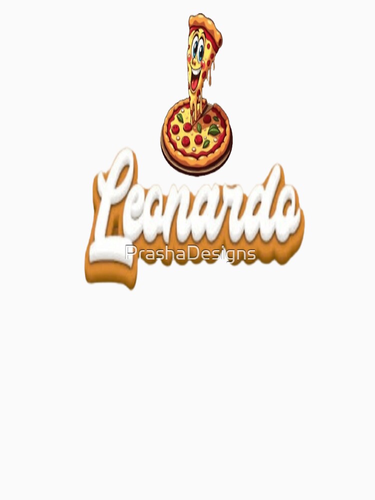 Leonardo Pizza Lover Typography by PrashaDesigns Unisex , , , Long Sleeve Tee