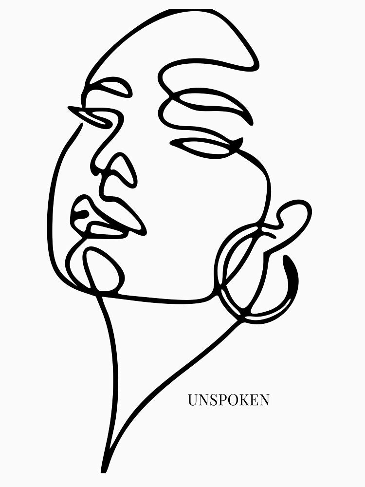 Minimalist Line Art Face -Unspoken by Suzie-Mara