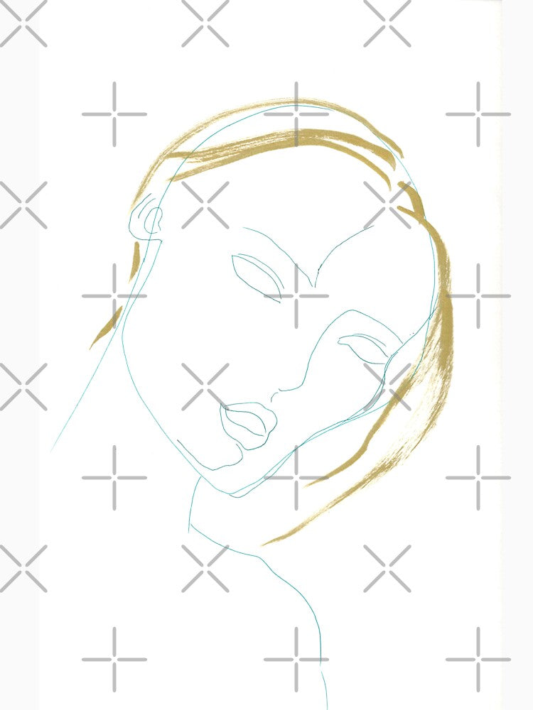 Minimalist Line Art Face Print by essentialink