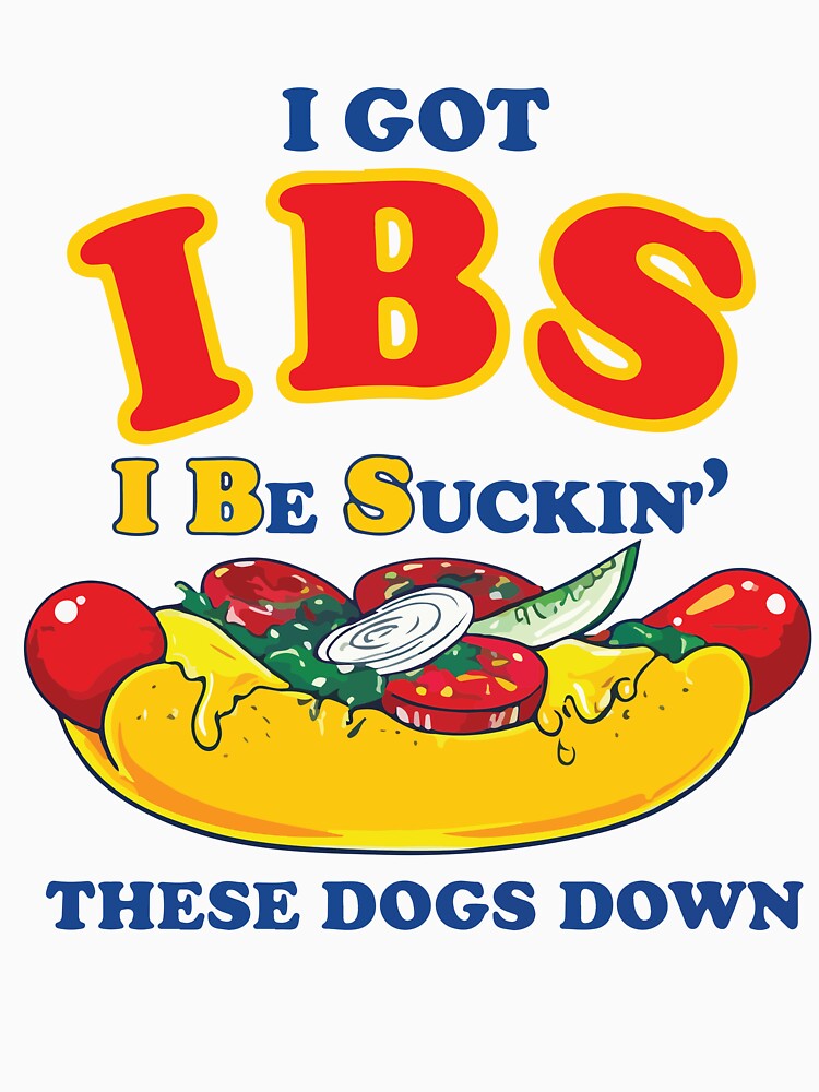 IBS Funny Hot Dog Lover Food Humor Meme Design by kiralynstration Unisex , , , Long Sleeve Tee