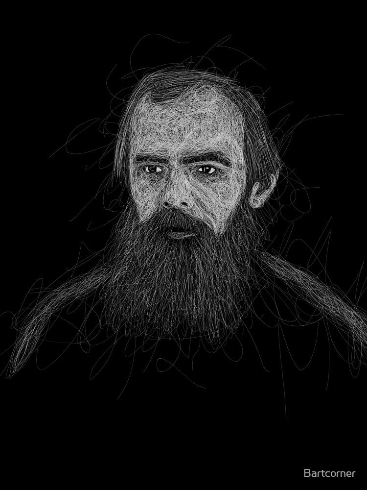 Scribble Art Portrait of a Thinker by Bartcorner