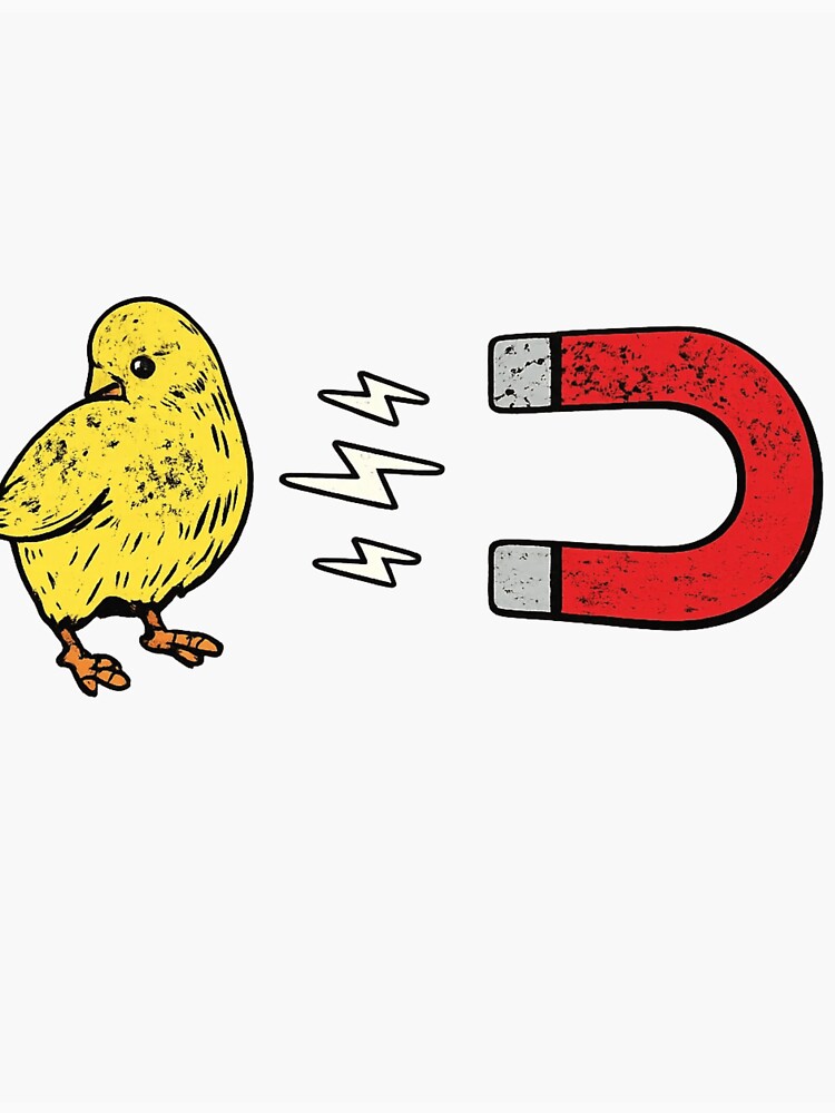 Funny Chick Magnet Cute Chicken Pun Humor by ZEtexaxe Unisex , , , Long Sleeve Tee