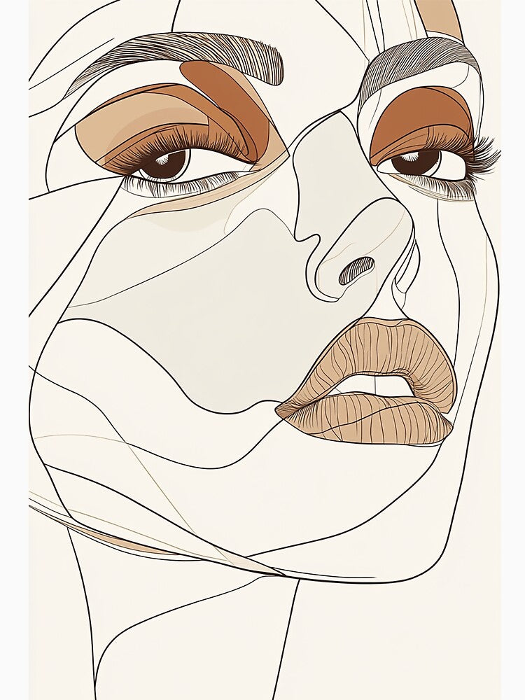 Boho Line Art Portrait | Minimalist Feminine Illustration by MaraiUA