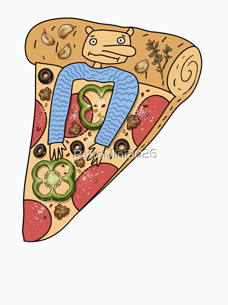 Human Pizza Slice Funny Food Lover by RetroMini2026 Unisex , , , Long Sleeve Tee