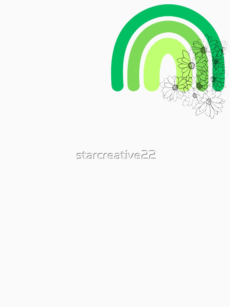 Cute Green Rainbow with Flowers by starcreative22 Unisex , , , Long Sleeve Tee