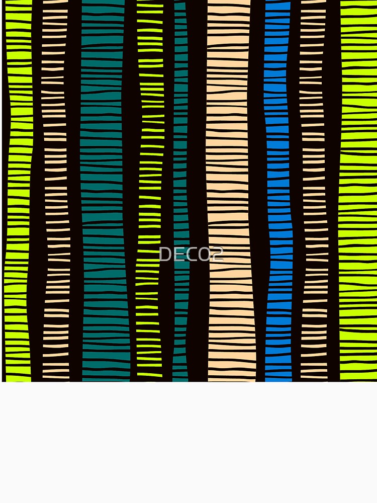 Mid-Century Modern Abstract Tropical Striped Pattern by DEC02