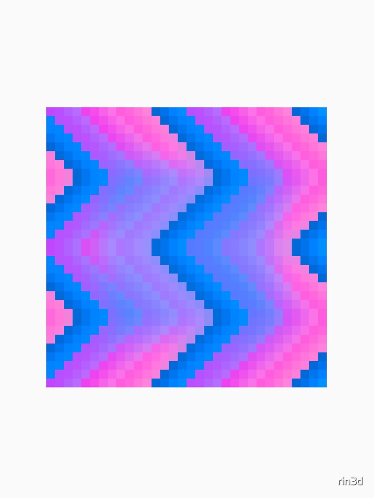 Cotton Candy Pixel Zigzag Pattern by rin3d Unisex , , , Long Sleeve Tee