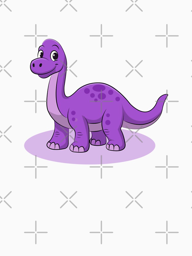Cute Purple Spotted Sauropod Dinosaur Cartoon by LunaPixelStudio