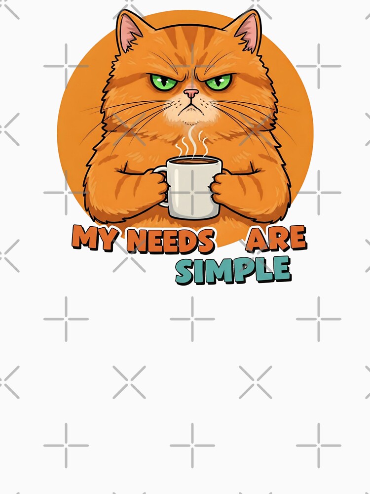 My Needs Are Simple | Fun and Relatable Minimalist Graphic by Tw1nsAIArt Unisex , , , Long Sleeve Tee