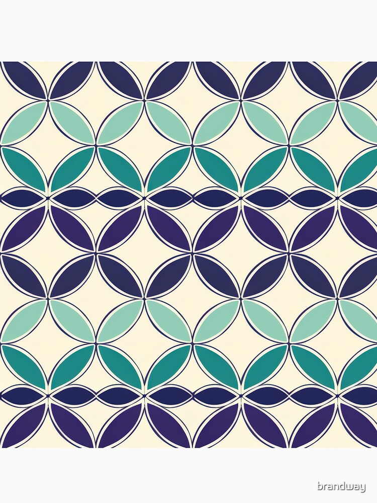 Abstract Geometric Pattern With Teal, Purple, and White Circles by brandway