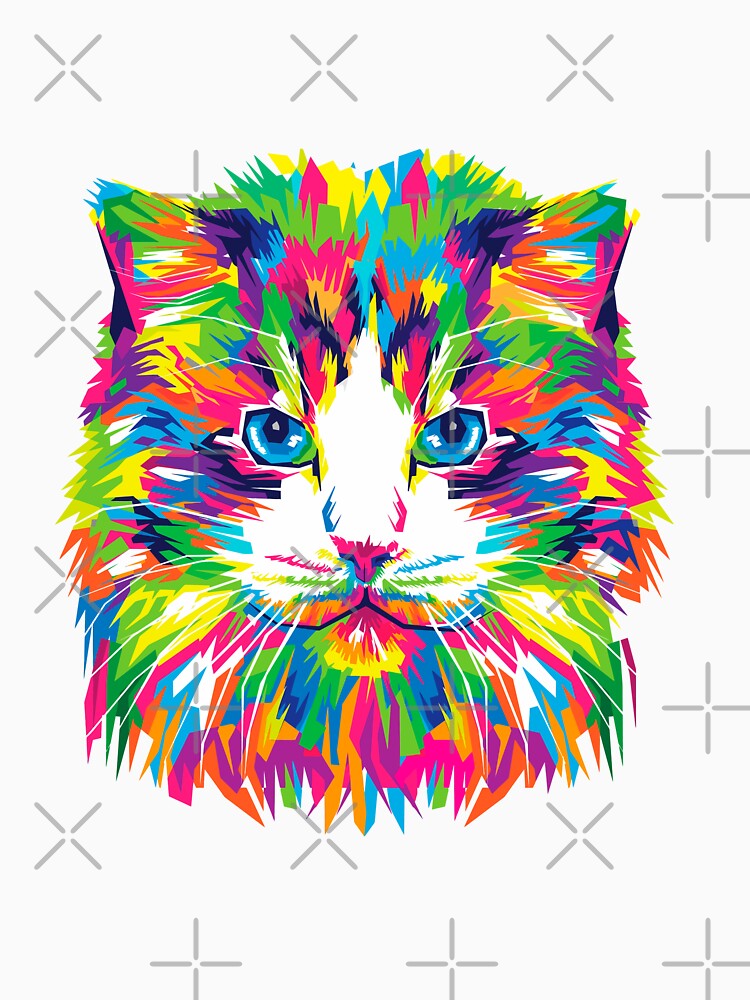 Abstract multicolored cat by Dankio