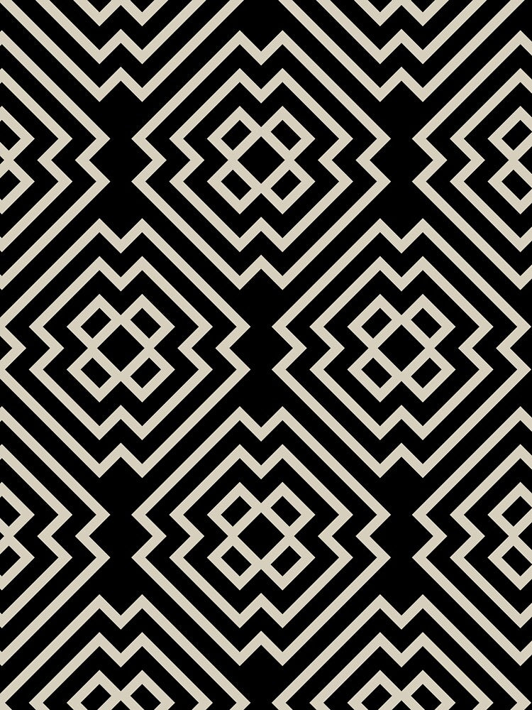 Black and Tan Ornamental Shape Pattern 6 Pairs DE 2022 Popular Color Doric White DET641 by ColorOfTheYears