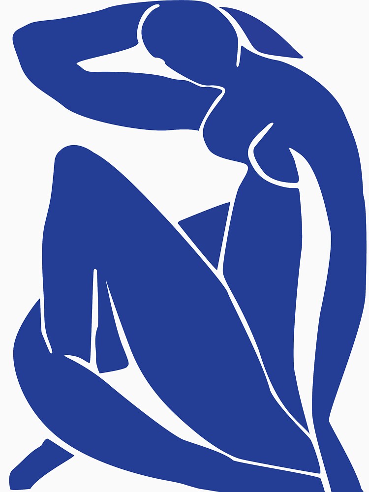 Matisse blue woman, abstract blue woman nude by shreya ranjan
