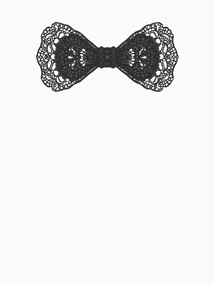 Black floral lace bow by uunaa Unisex , , , Long Sleeve Tee