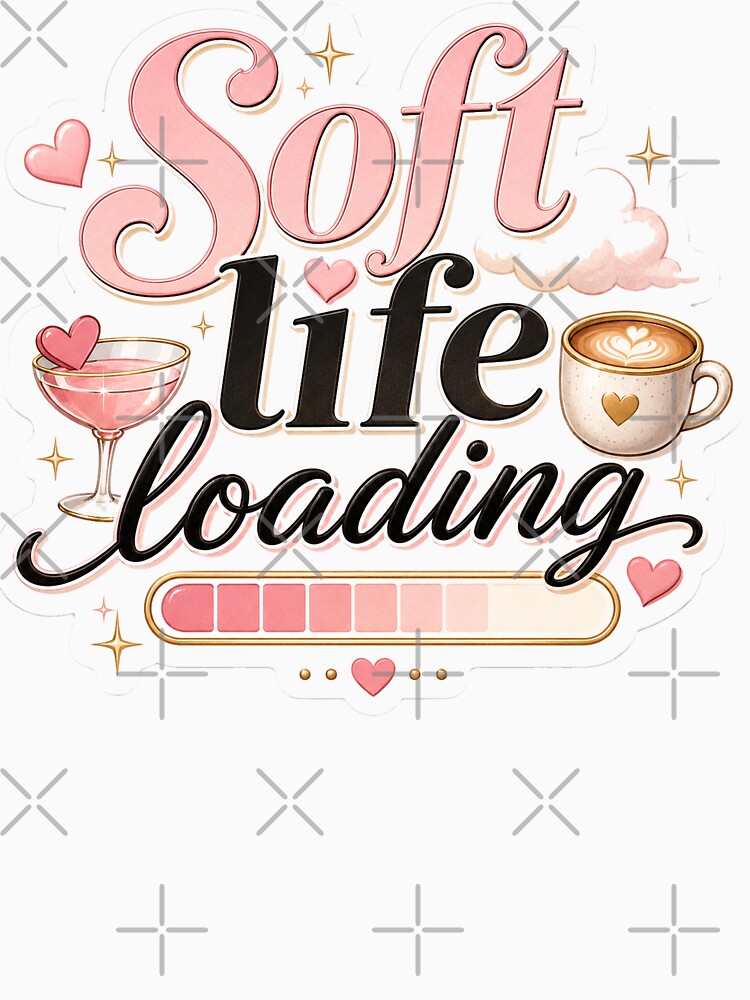 Soft Life Loading Cute Pink Self Care Aesthetic by NaphDesigns Unisex , , , Long Sleeve Tee