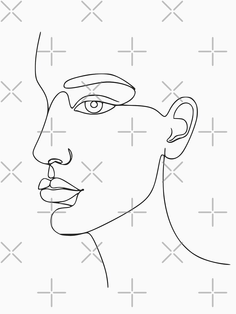 Abstract One Line Face – Minimalist Illustration by LuxeGraphix