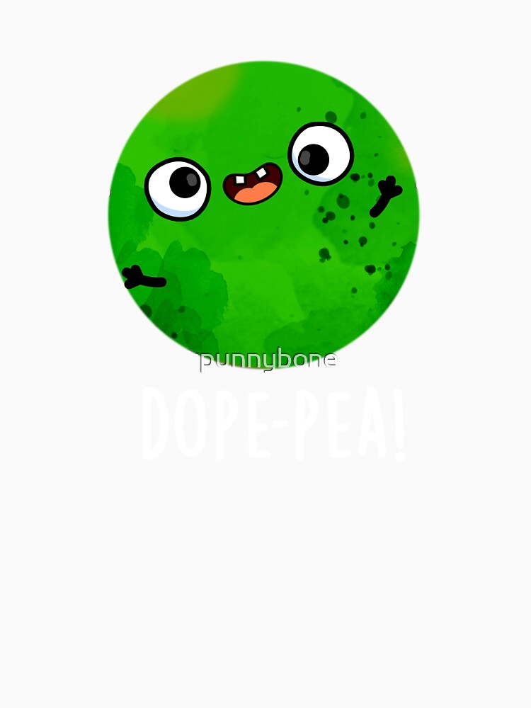 Dope-pea Funny Dopey Pea Pun (Dark BG) by punnybone Unisex , , , Long Sleeve Tee
