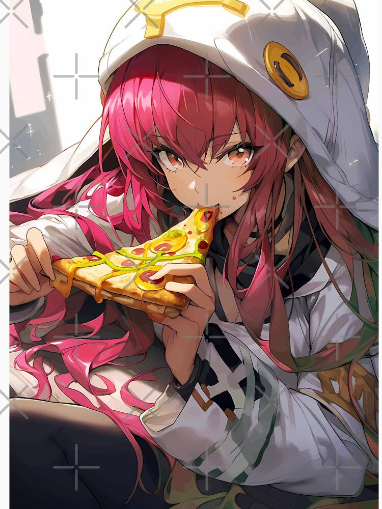 Pizza Anime Girl by Faissal Thomass Unisex , , , Long Sleeve Tee