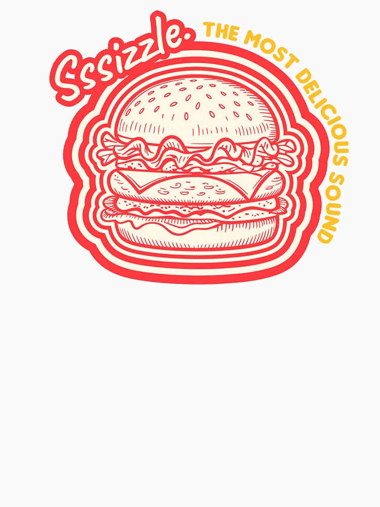 Sssizzle Burger Vibe – Tasty Sound Art by heyyoyeah63 Unisex , , , Long Sleeve Tee